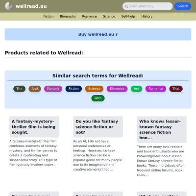 Screenshot wellread.eu