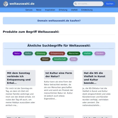 Screenshot weltauswahl.de