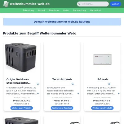 Screenshot weltenbummler-web.de