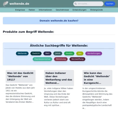 Screenshot weltende.de