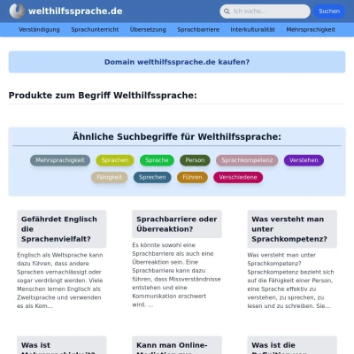 Screenshot welthilfssprache.de