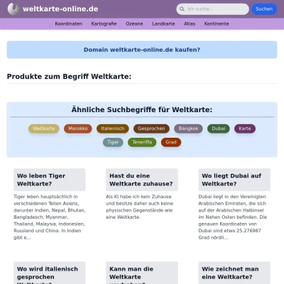 Screenshot weltkarte-online.de