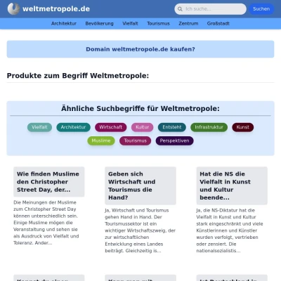 Screenshot weltmetropole.de