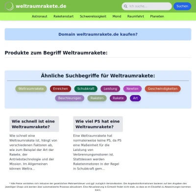 Screenshot weltraumrakete.de