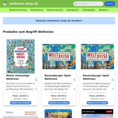 Screenshot weltreise-shop.de