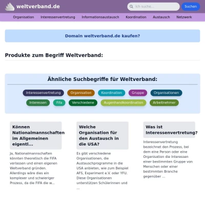 Screenshot weltverband.de