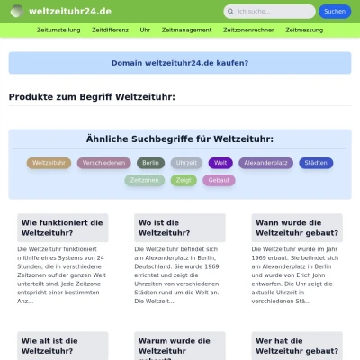 Screenshot weltzeituhr24.de