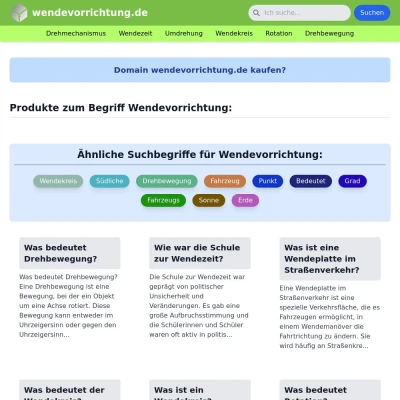 Screenshot wendevorrichtung.de