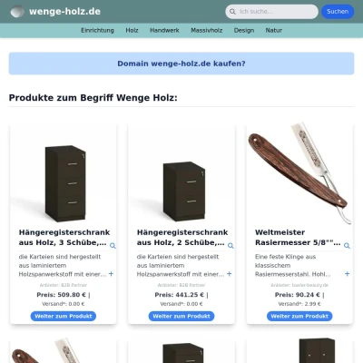 Screenshot wenge-holz.de