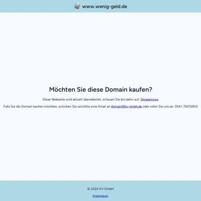 Screenshot wenig-geld.de