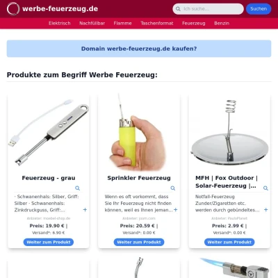 Screenshot werbe-feuerzeug.de