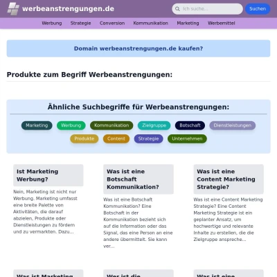 Screenshot werbeanstrengungen.de