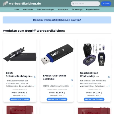 Screenshot werbeartikelchen.de