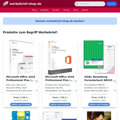 Screenshot werbebrief-shop.de