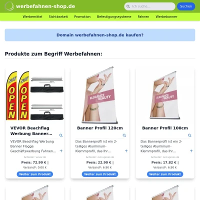 Screenshot werbefahnen-shop.de