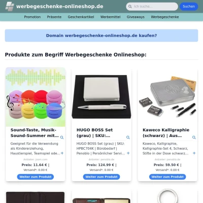 Screenshot werbegeschenke-onlineshop.de