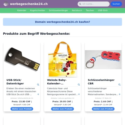 Screenshot werbegeschenke24.ch