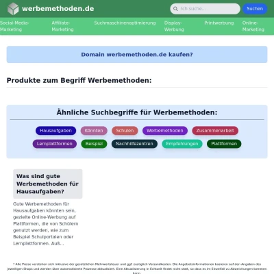 Screenshot werbemethoden.de