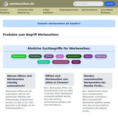 Screenshot werbeseiten.de