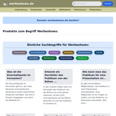 Screenshot werbeshows.de