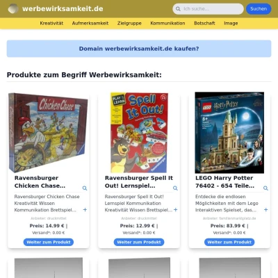 Screenshot werbewirksamkeit.de