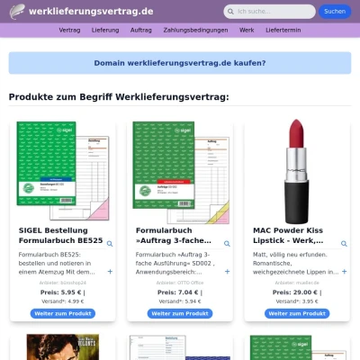 Screenshot werklieferungsvertrag.de