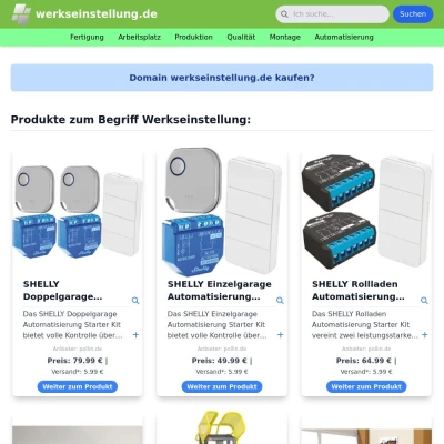 Screenshot werkseinstellung.de