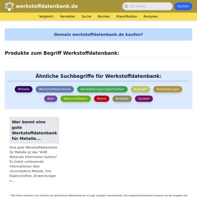 Screenshot werkstoffdatenbank.de