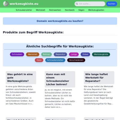 Screenshot werkzeugkiste.eu