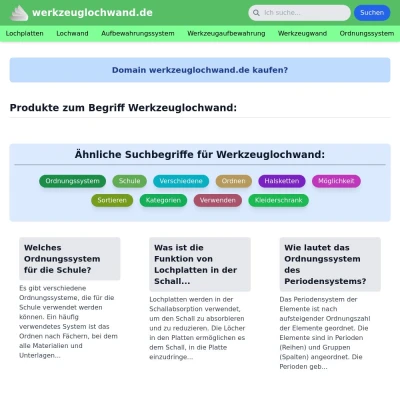 Screenshot werkzeuglochwand.de