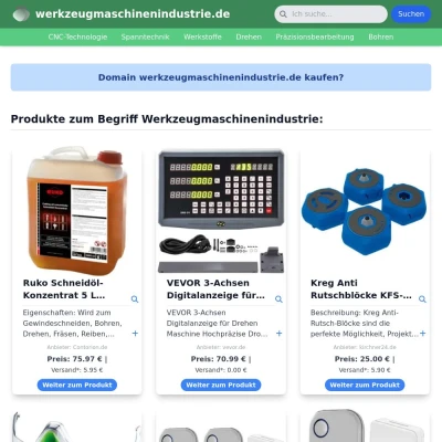 Screenshot werkzeugmaschinenindustrie.de