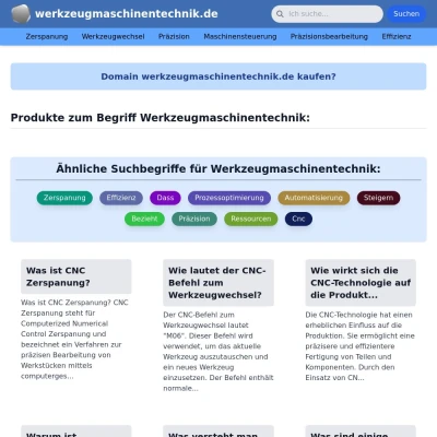 Screenshot werkzeugmaschinentechnik.de