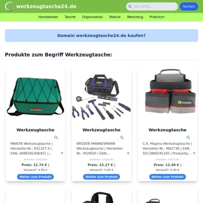 Screenshot werkzeugtasche24.de