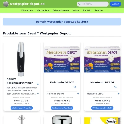 Screenshot wertpapier-depot.de