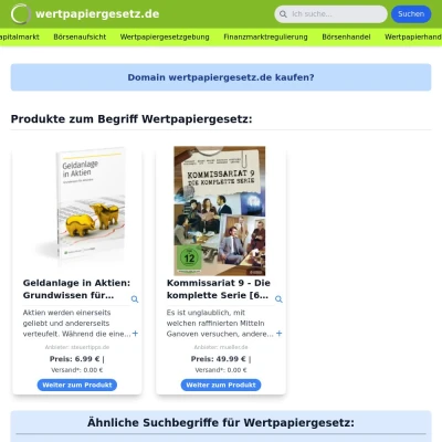 Screenshot wertpapiergesetz.de