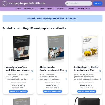 Screenshot wertpapierportefeuille.de