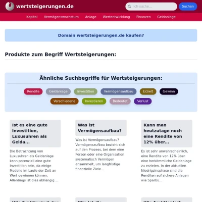 Screenshot wertsteigerungen.de