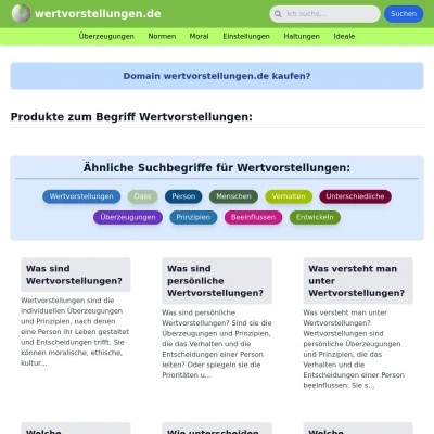 Screenshot wertvorstellungen.de