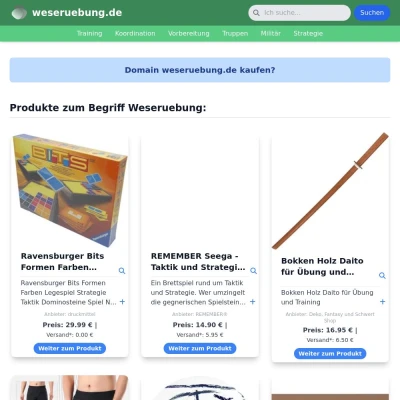 Screenshot weseruebung.de