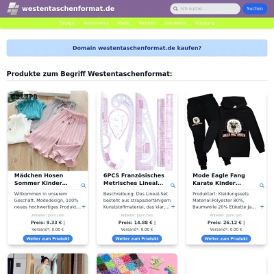 Screenshot westentaschenformat.de