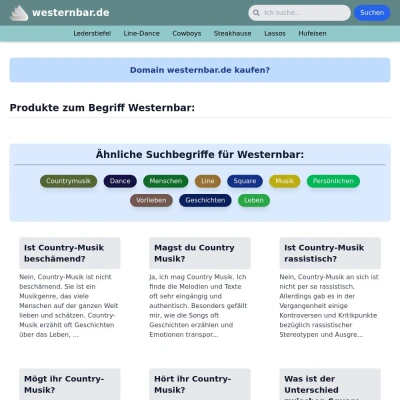 Screenshot westernbar.de