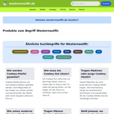 Screenshot westernoutfit.de