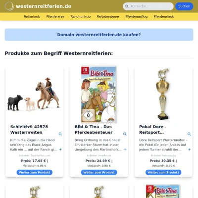 Screenshot westernreitferien.de