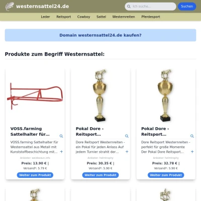 Screenshot westernsattel24.de