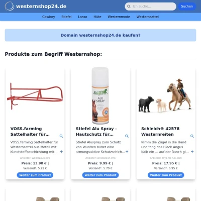 Screenshot westernshop24.de