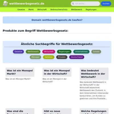 Screenshot wettbewerbsgesetz.de