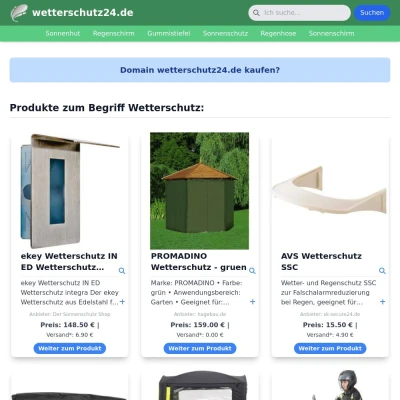 Screenshot wetterschutz24.de