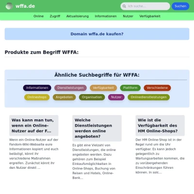 Screenshot wffa.de