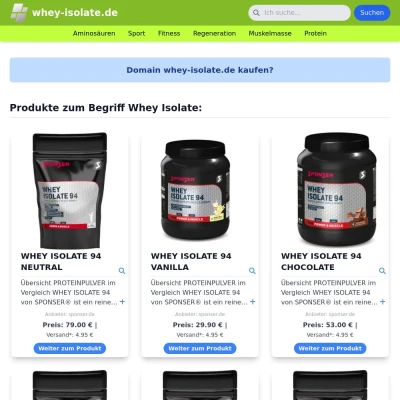 Screenshot whey-isolate.de