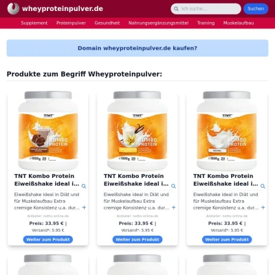 Screenshot wheyproteinpulver.de